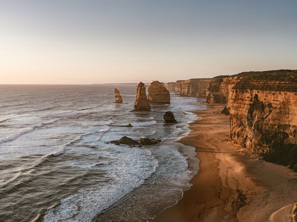 an aerial view of the Twelve Apostles