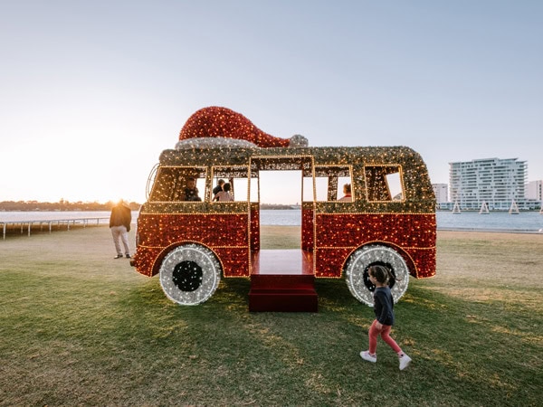 a vehicle decorated for Christmas in Mandurah