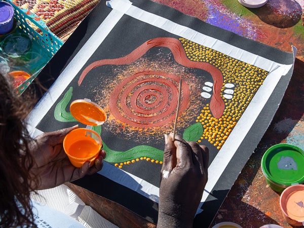 a Maruku Art Dots Painting in Uluru