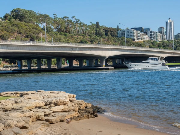 the Narrows Bridge over Swan River in Perth, Western Australia