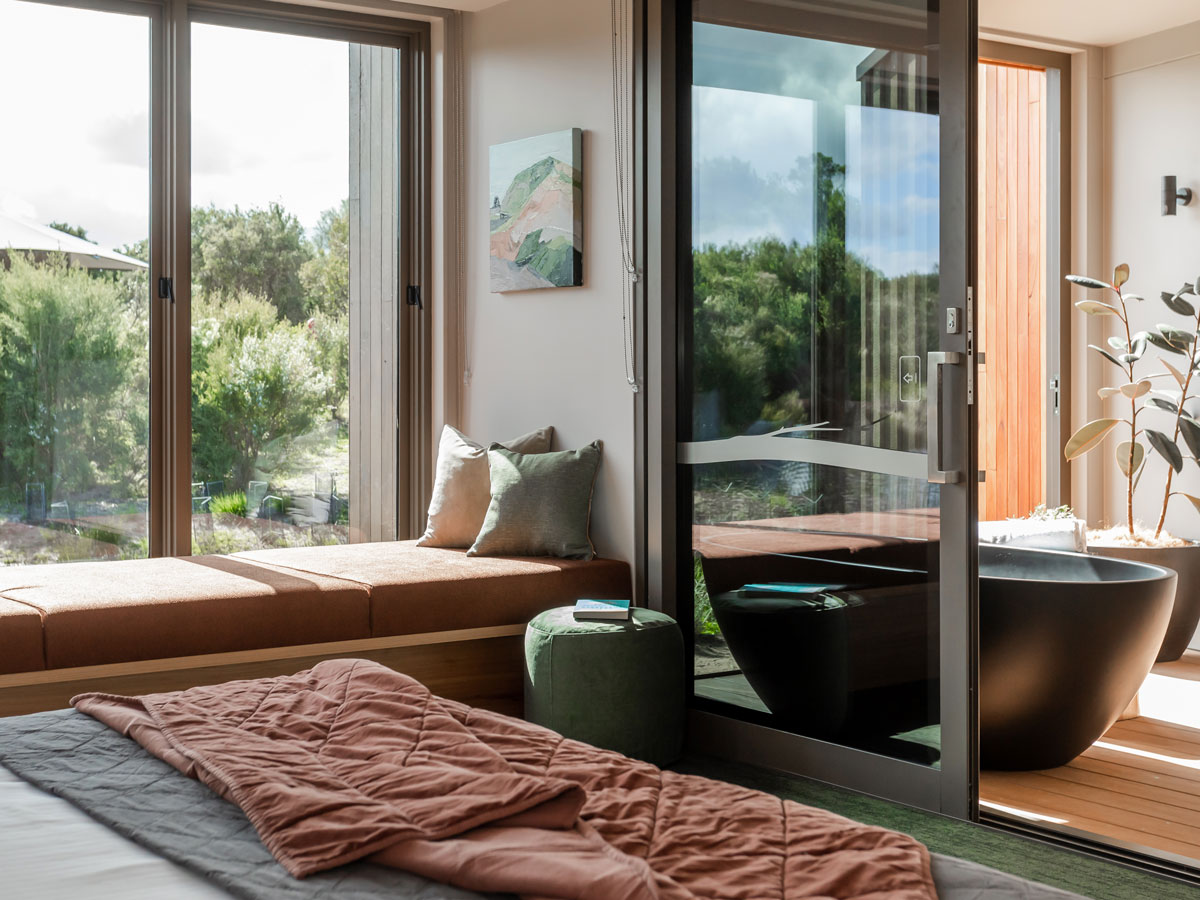 Inside the new Peninsula Hot Springs Eco Lodge rooms