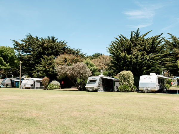 the caravan site at Port Fairy Holiday Park