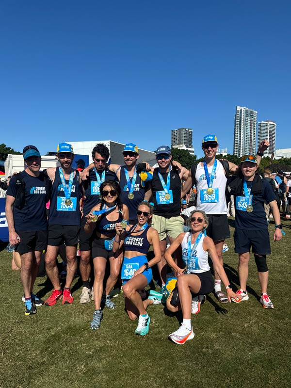 The Coogee Run Club runners who took part in the Gold Coast Marathon.