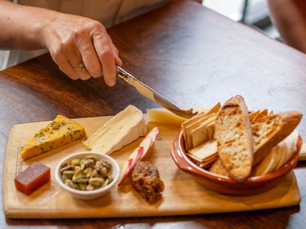 a cheese board at Two Feet and a Heartbeat, Perth