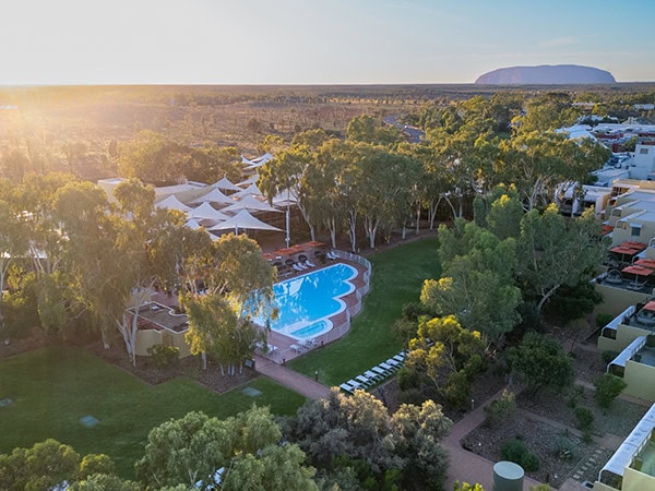 aerial view of Sails in the Desert at ayers rock resort