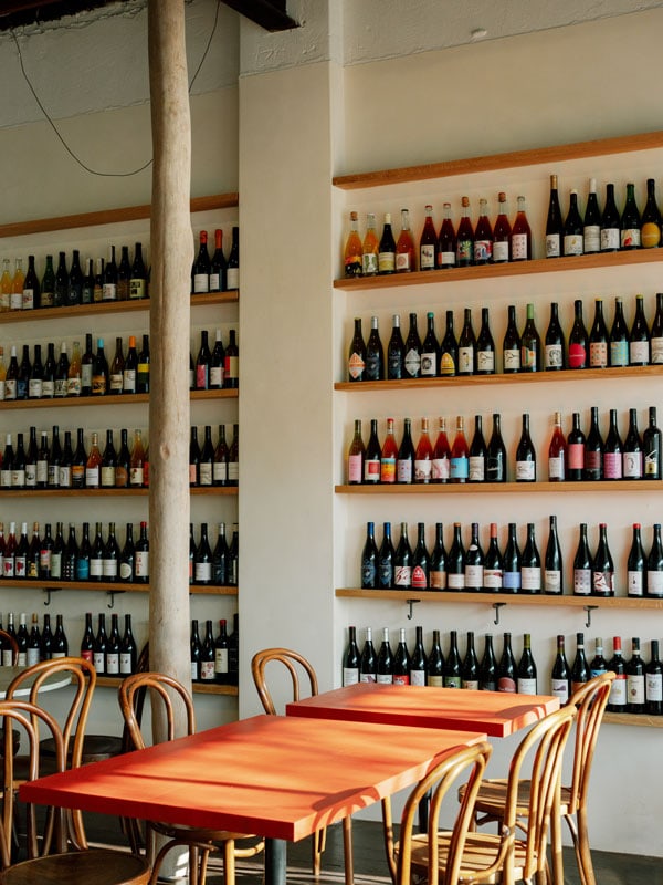 bottles of wine on display at Wines of While, Perth