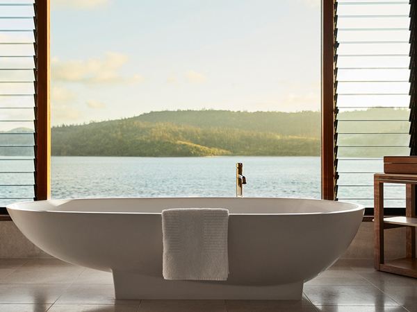 a private tub overlooking Whitsundays at Qualia, Hamilton Island