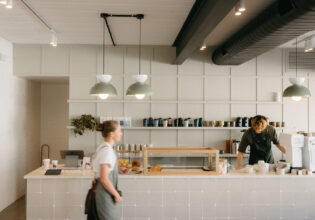 cafe staff busy preparing at Allee Espresso, Warrnambool