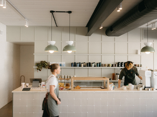 cafe staff busy preparing at Allee Espresso, Warrnambool