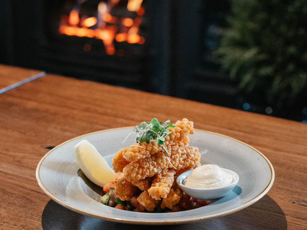 a calamari dish at The Whalers Hotel