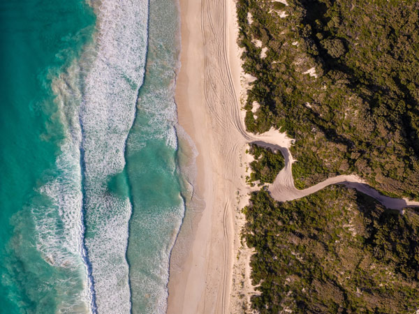 an aerial view of Hamelin Bay Beach