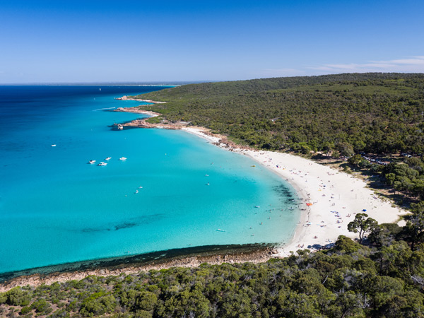 the view of Meelup Beach from above