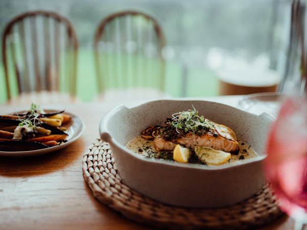 Food on the table at Meelup Farmhouse, near Dunsborough