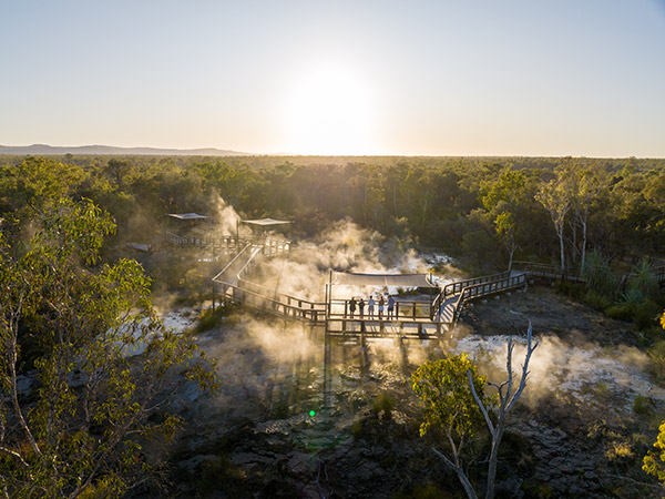 aerial of Talaroo Hot Springs boardwalks