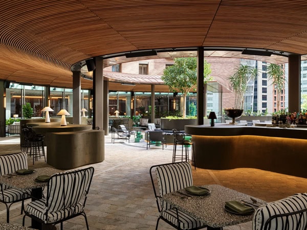 the seating area at Wentworth Bar