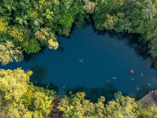 aerial view of swimming at Berry Springs Nature Park