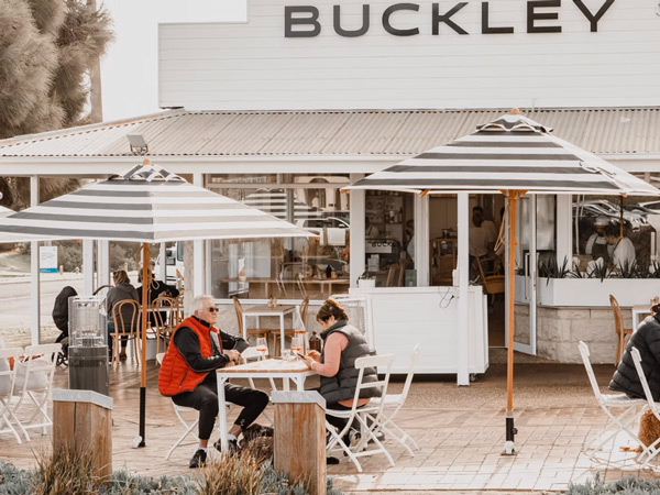 outdoor dining at Buckley, Mornington Peninsula