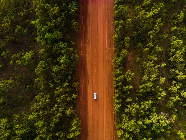 an aerial view of the Central Arnhem Road, NT