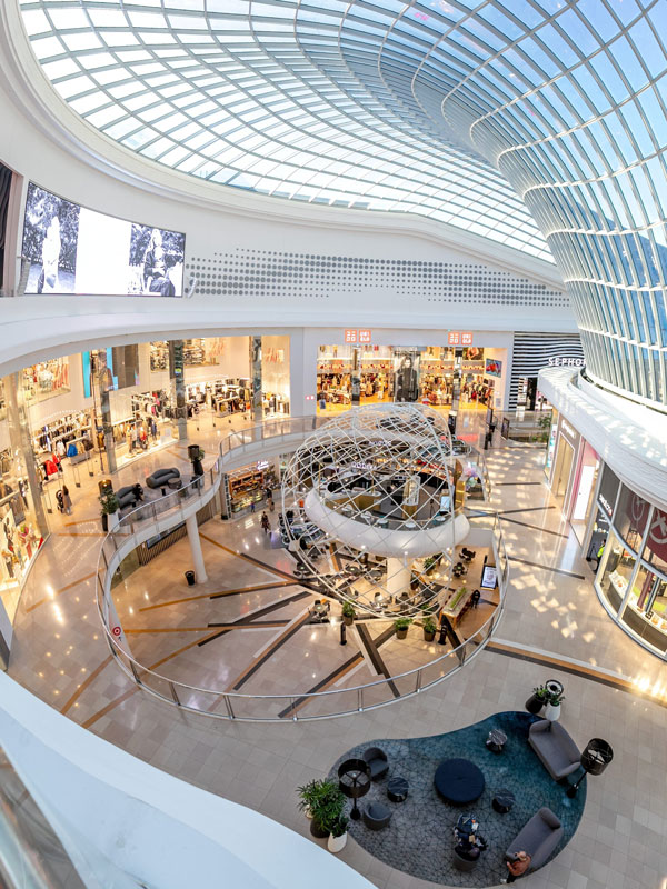 the high ceiling of Chadstone, Melbourne shopping