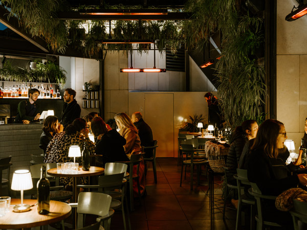 the dimly dining at Farmer's Daughters rooftop, Melbourne, VIC 