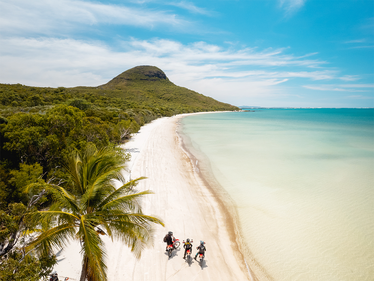 Cape York Motorcycle Adventures on a beach.