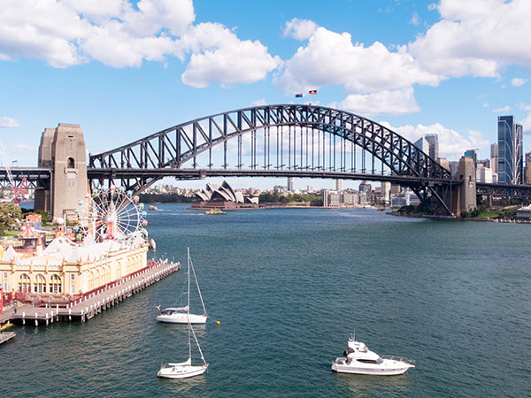 aerial view of sydney harbour bridge