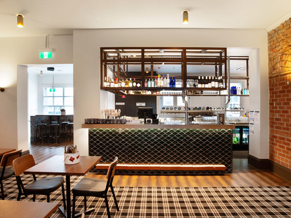 the bar interior at Harlow, Richmond