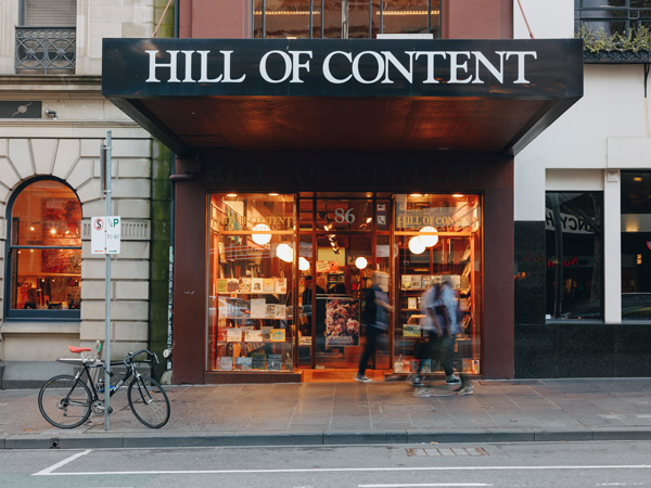 the Hill of Content book shop Bourke street, Melbourne shopping