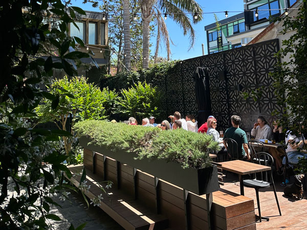 the beer garden at The Lion & Wombat, St Kilda