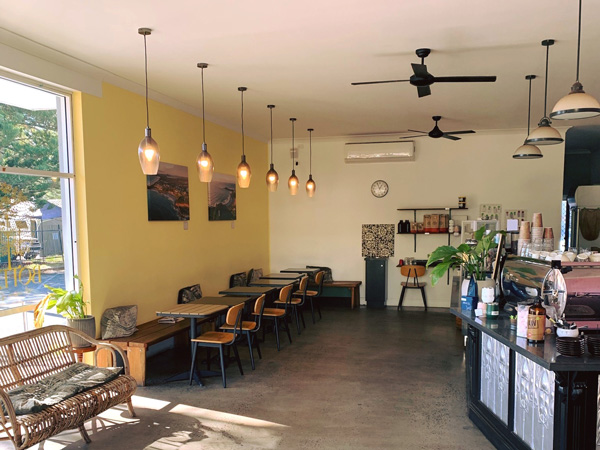 a look inside the cafe at Pinewood Corner, Yamba