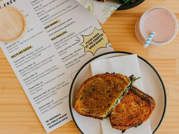 toasted sarnies at Somerville General Store