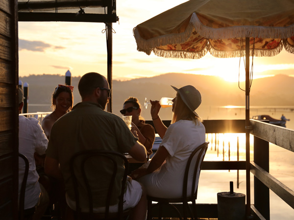 Group dining at Sunny’s Kiosk