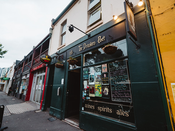 the exterior of The Drunken Poet, West Melbourne