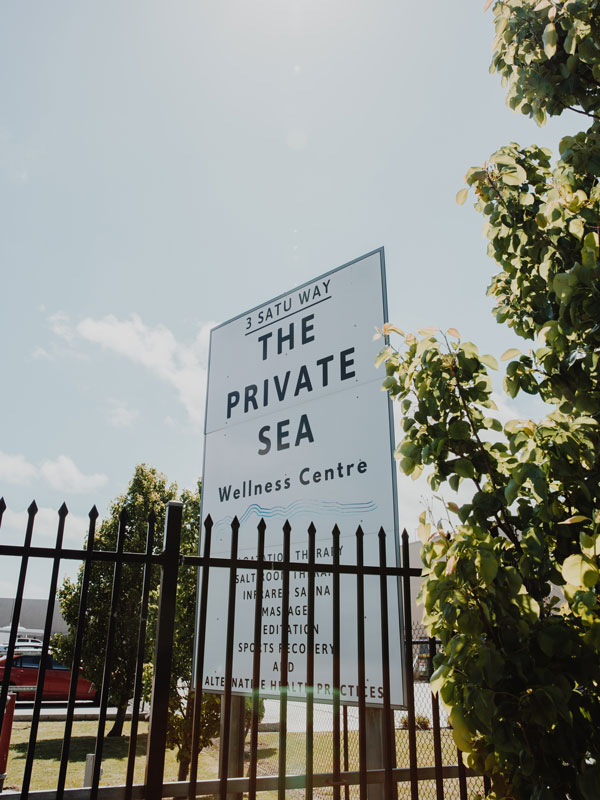 the signage of The Private Sea Wellness Centre, Mornington Peninsula