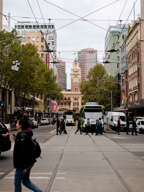 the retail precinct at The Strand, Melbourne
