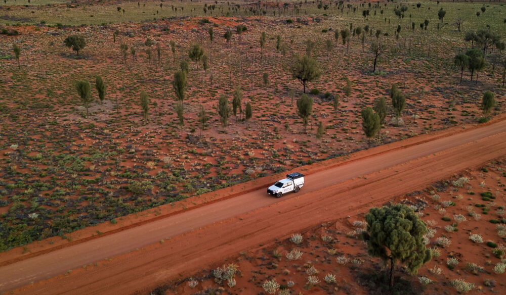 driving through Uluru-Kata Tjuta National Park