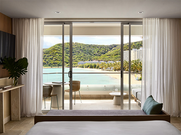 The beach view from one of the suites at The Sundays Hamilton Island