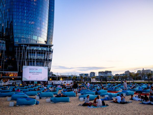 Moovin' Beach Cinema in Barangaroo, Sydney