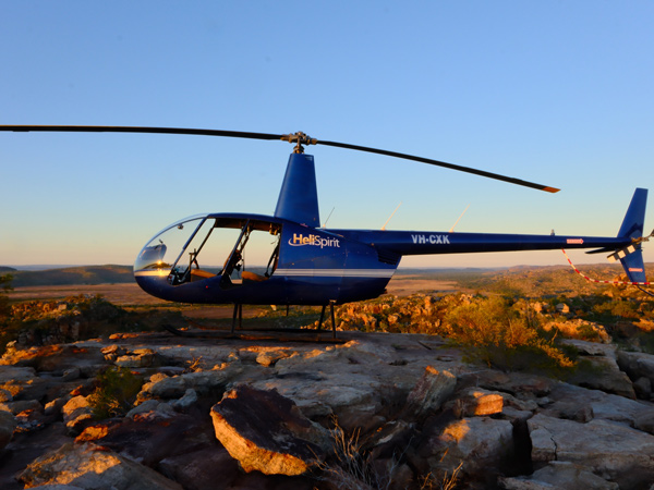 a Helicopter transfer to Bullo River Station