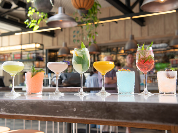 an array of cocktail drinks at Highfield, Sydney