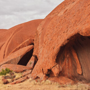 a sculpture-like form at Uluru during the Mala walk