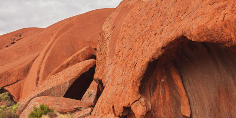 a sculpture-like form at Uluru during the Mala walk