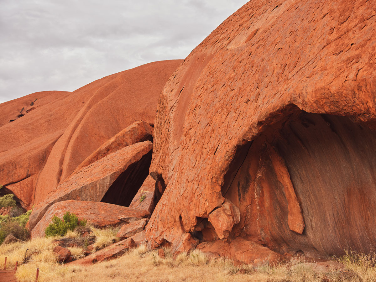 a sculpture-like form at Uluru during the Mala walk