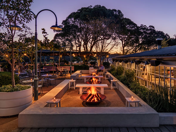 a bonfire setup at The Newport pub, Sydney