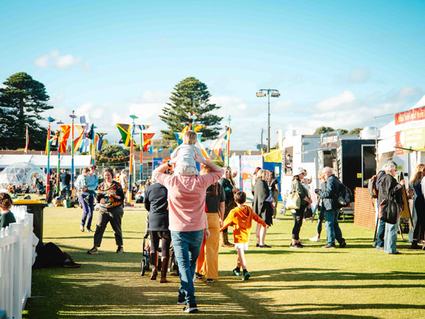 the crowds at the Port Fairy Folk Festival