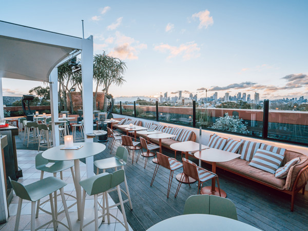 the rooftop bar at The Light Brigade, Sydney