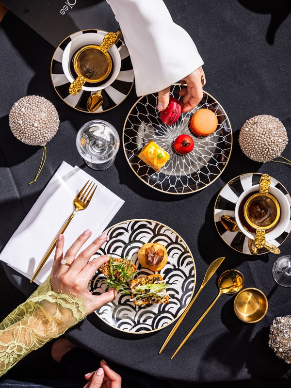 high tea with sugared treats at QT Hotel