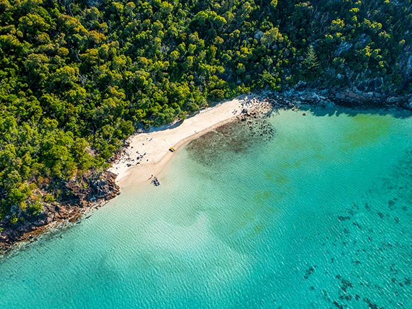 aerial view of beach at Airlie Beach queensland