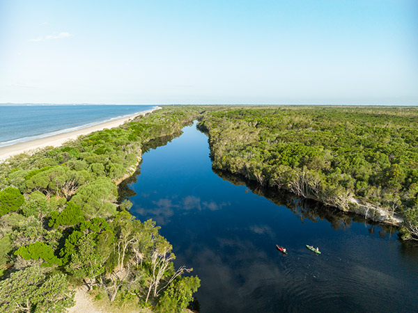 aerial view of bribie island