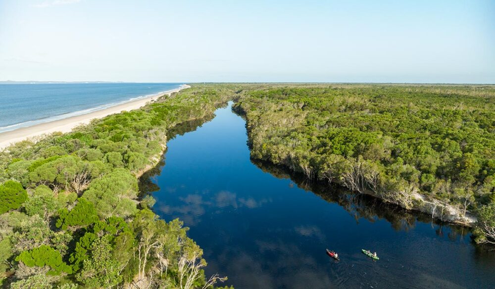 aerial view of bribie island